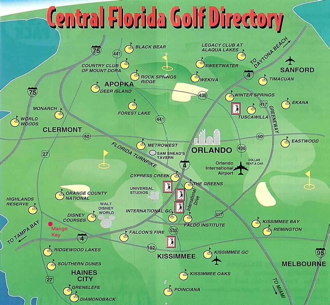 karta igrališta za golf, Orlando