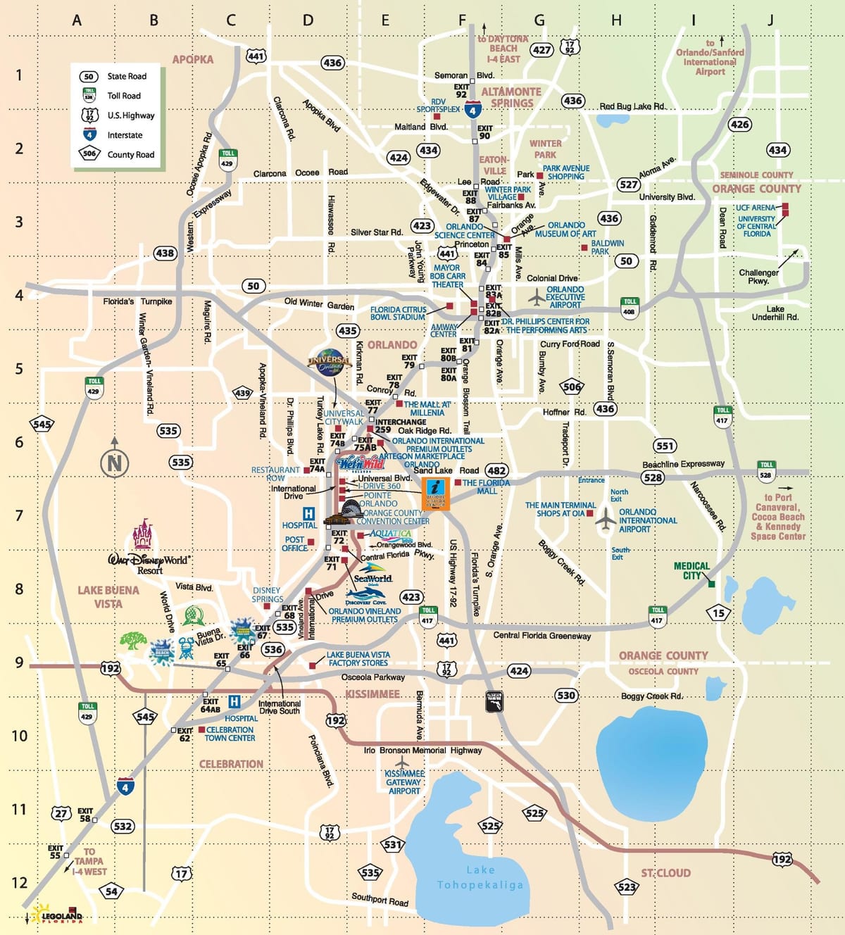 karta Orlando atrakcije