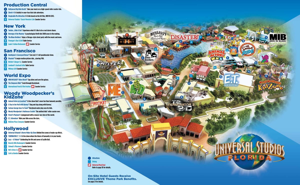 Studio Universal park na karti